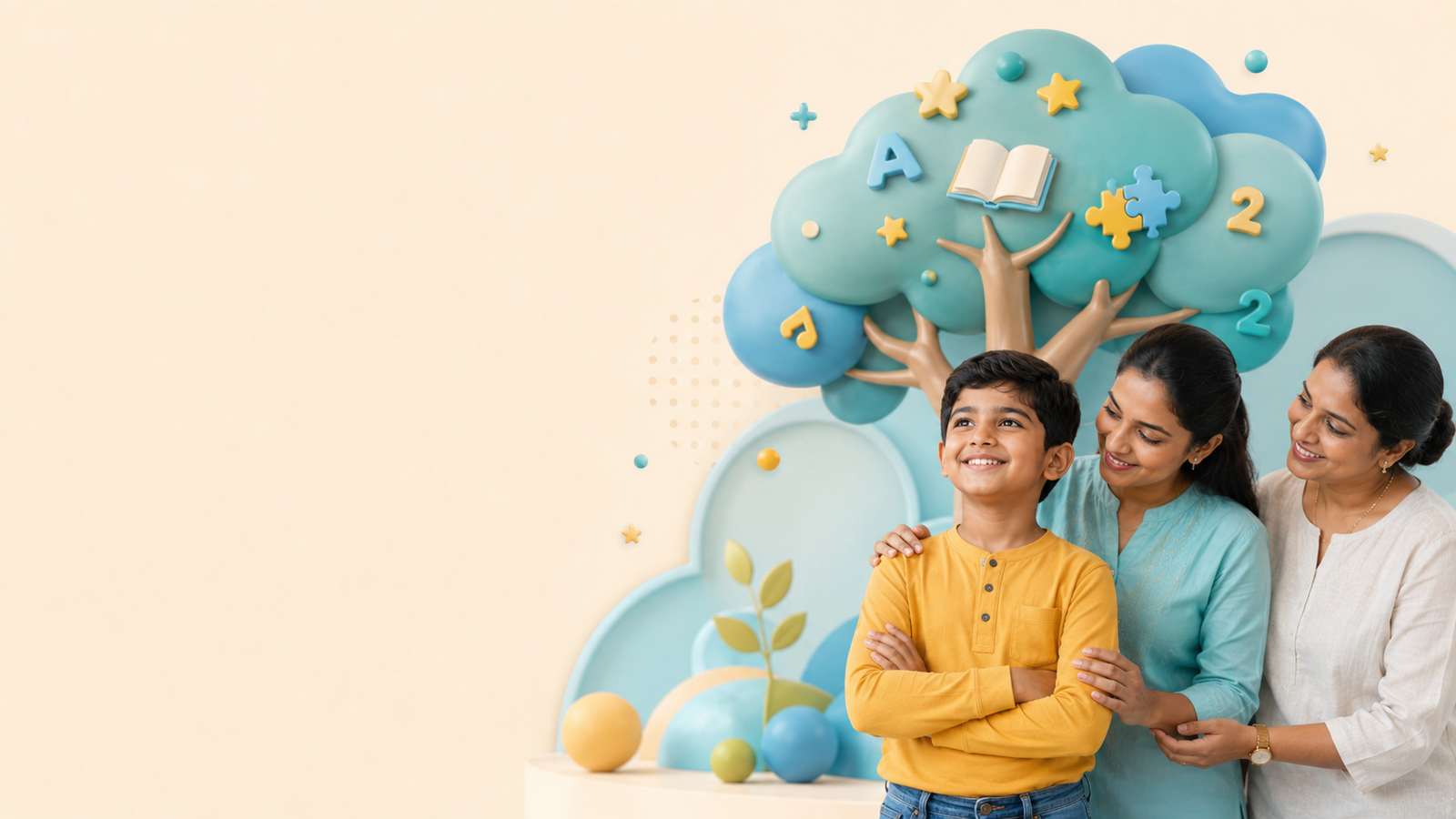Indian child growing confidently with support from parent and educator