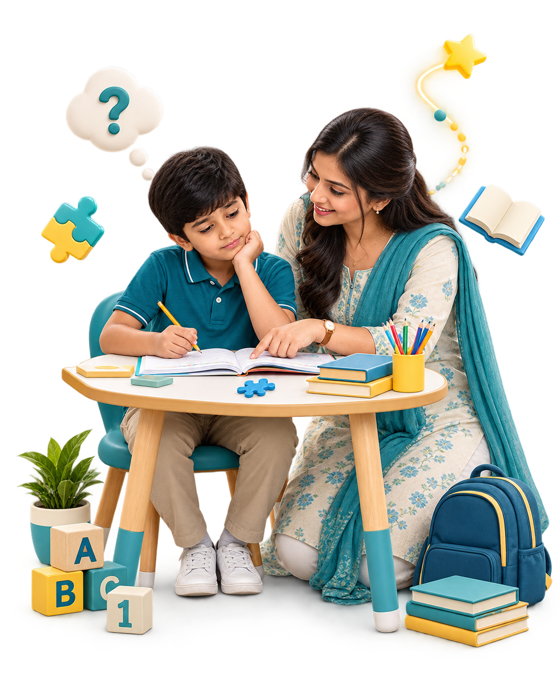 Child developing problem solving skills through activities