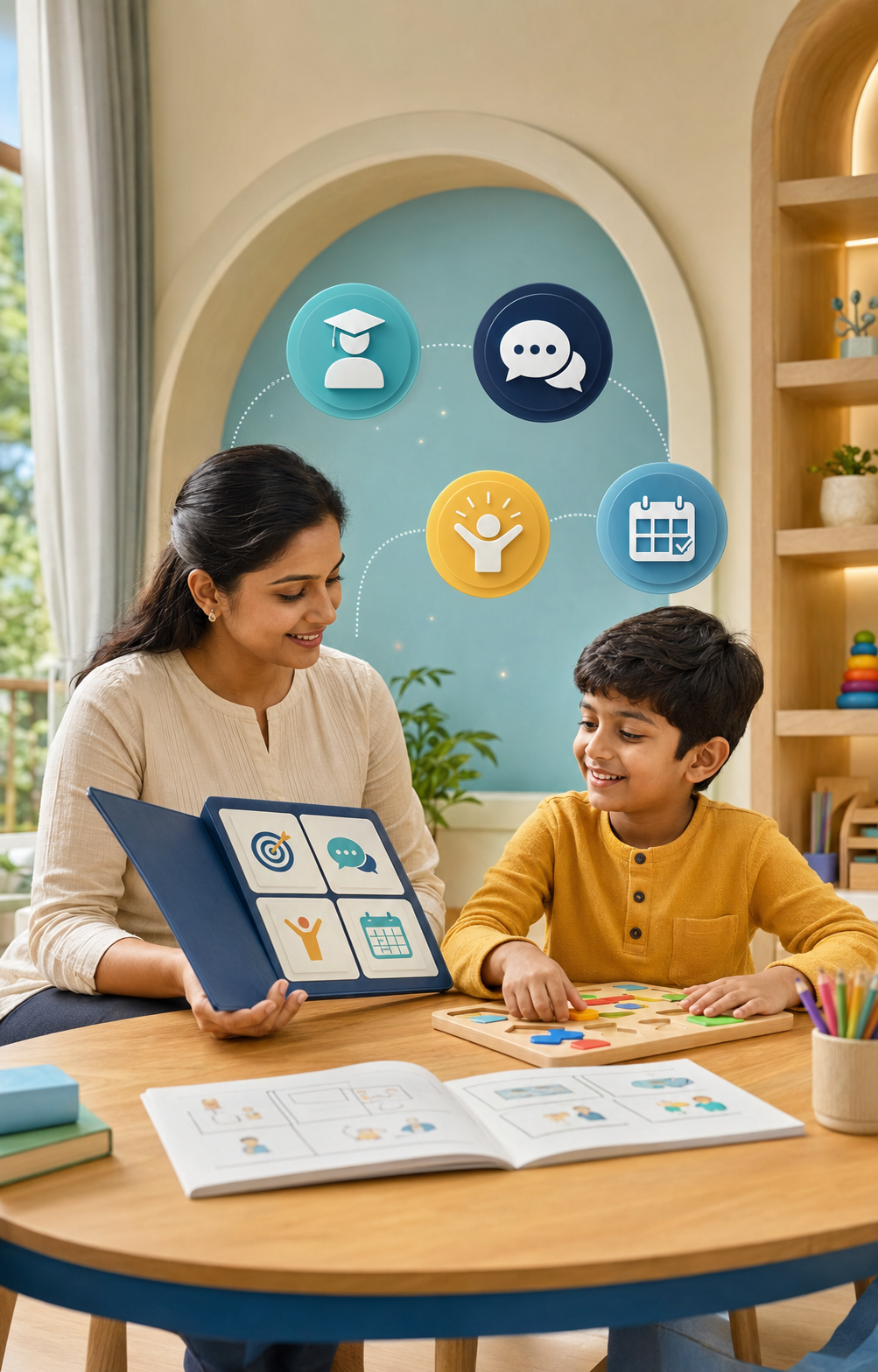 Child exploring different personalised learning methods with an educator