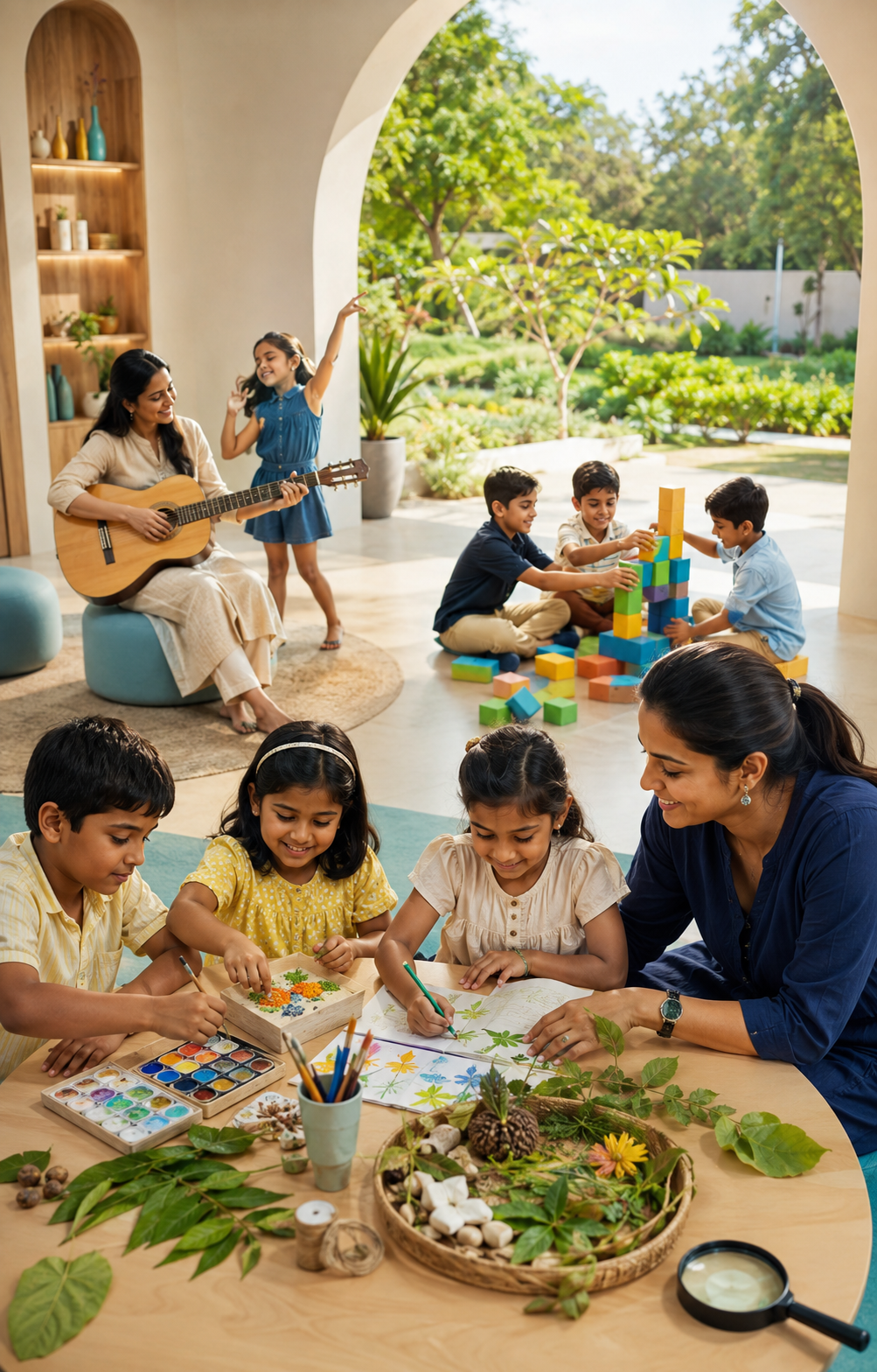 Child practising calming and emotional coping strategies