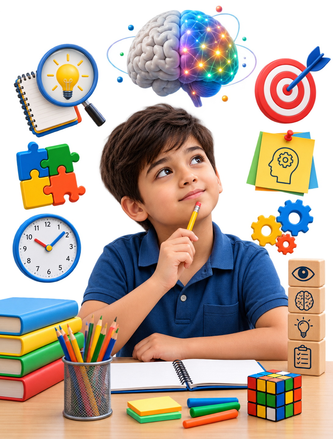 Child participating in focus and cognitive development activities at AstraKids